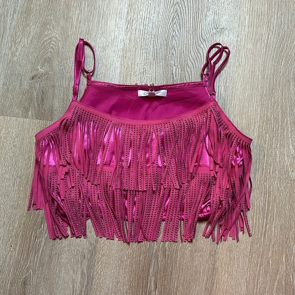 CLOUD TEN, pink fringe top, BNWT small - Picture 9 of 9